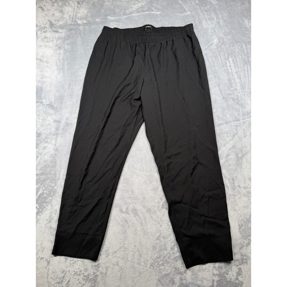 Express Jogger Pants Womens L Black Stretch High Rise Minimalist Elastic Waist